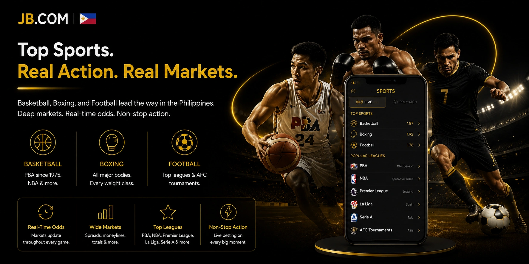 JB.COM Philippines basketball boxing football PBA live markets